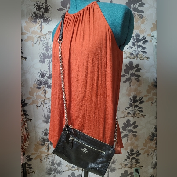 Coach Mickie crossbody, black grain leather and silver hardware - Picture 2 of 10